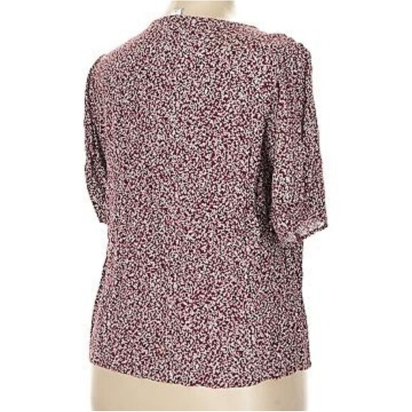 Old Navy Maroon Patterned Blouse Medium Womens Shirt Top Casual Office Tshirt - Picture 10 of 15